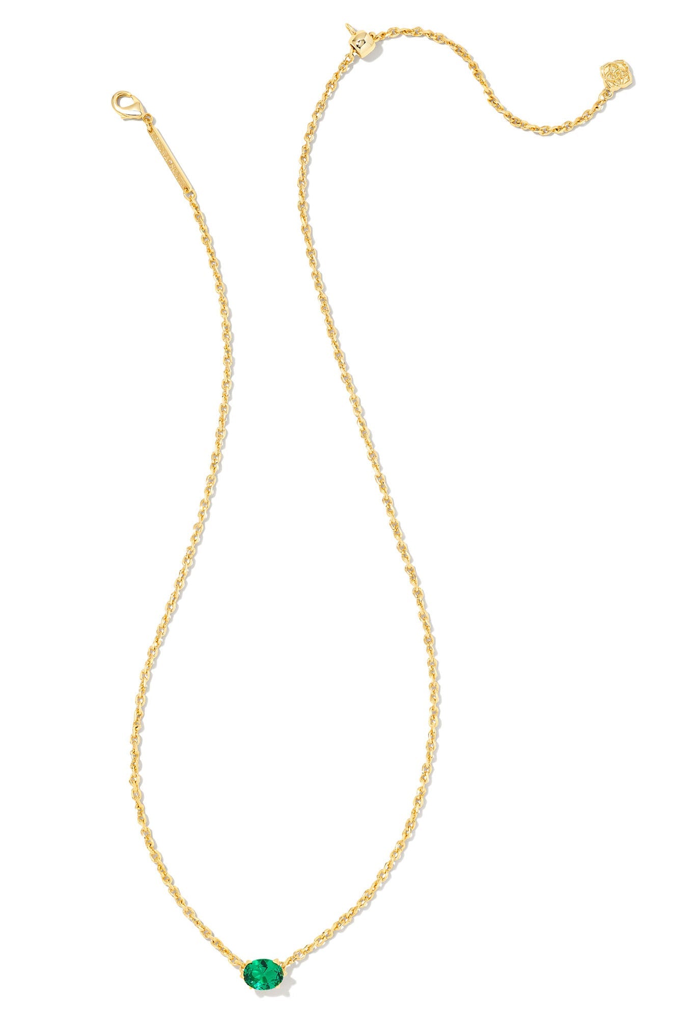 Cailin Pendant Necklace Gold Green Crystal