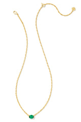 Cailin Pendant Necklace Gold Green Crystal