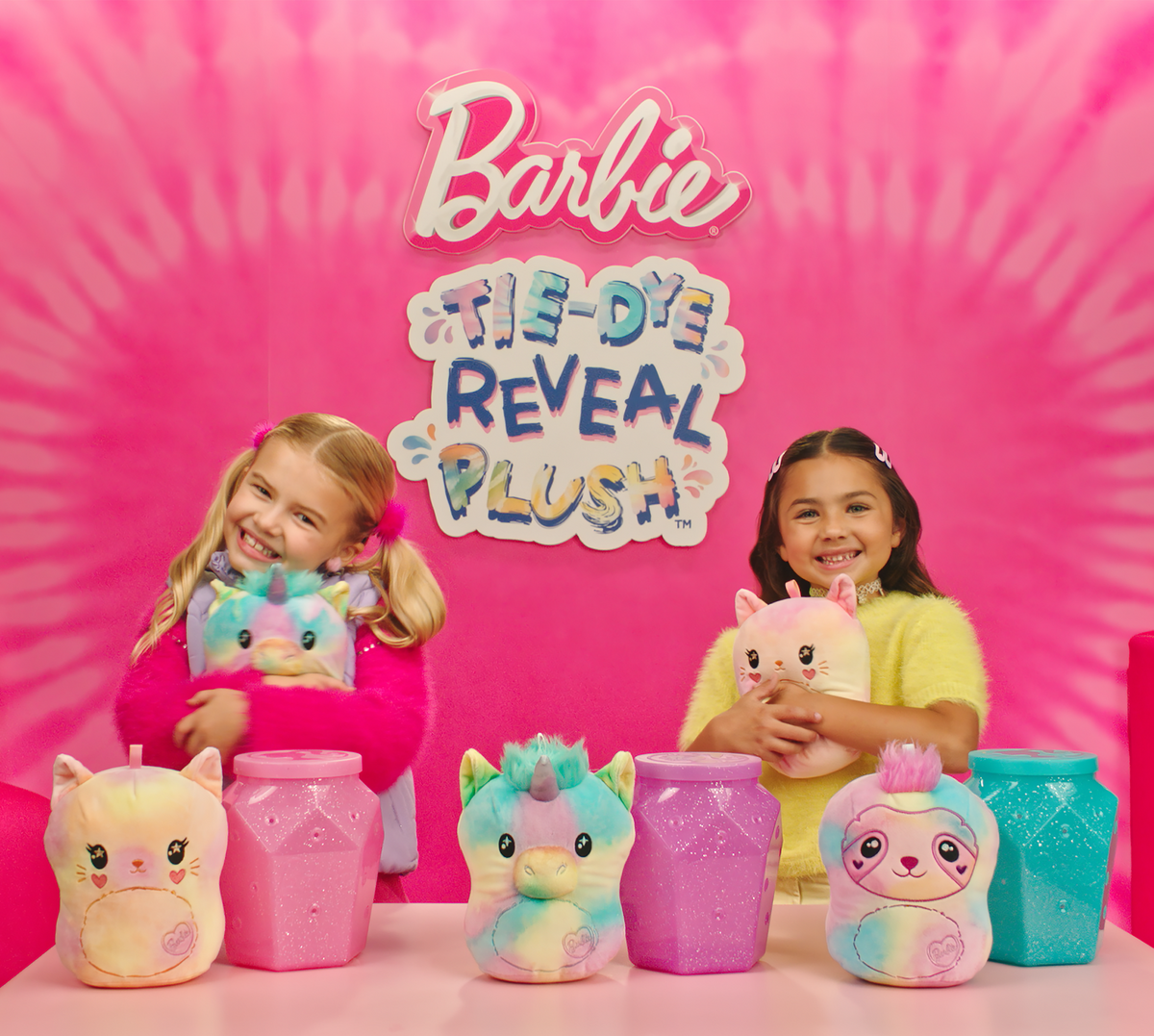 Barbie Tie-Dye Reveal Plush Toy, 7-Inch Stuffed Animal With Diy Washable Fabric Craft