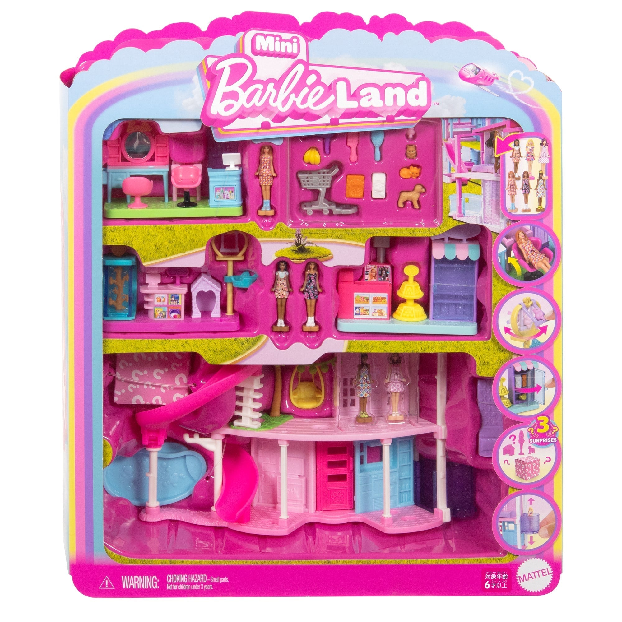 Barbie Mini Barbie Land Doll House Playsets With 1.5-Inch Doll, Furniture & Accessories