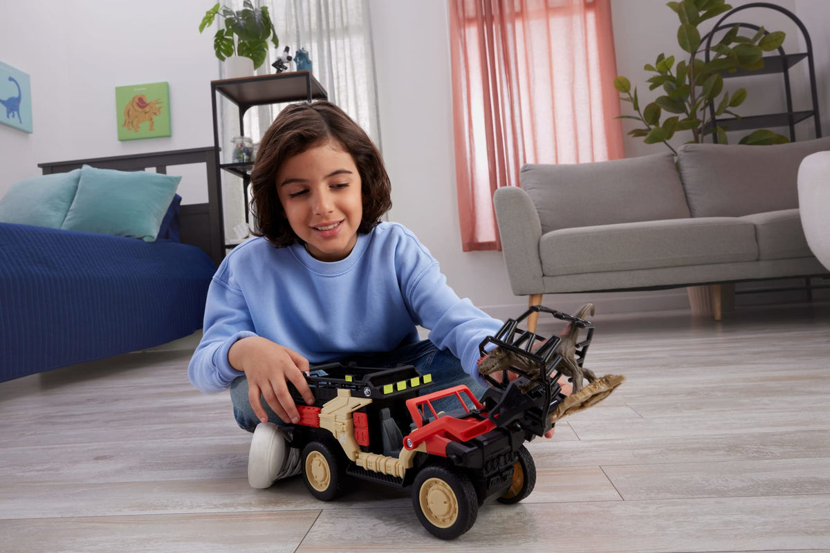Matchbox RC Jurassic World Dino Catcher RC, Remote-Control Toy Truck With Dinosaur Figure