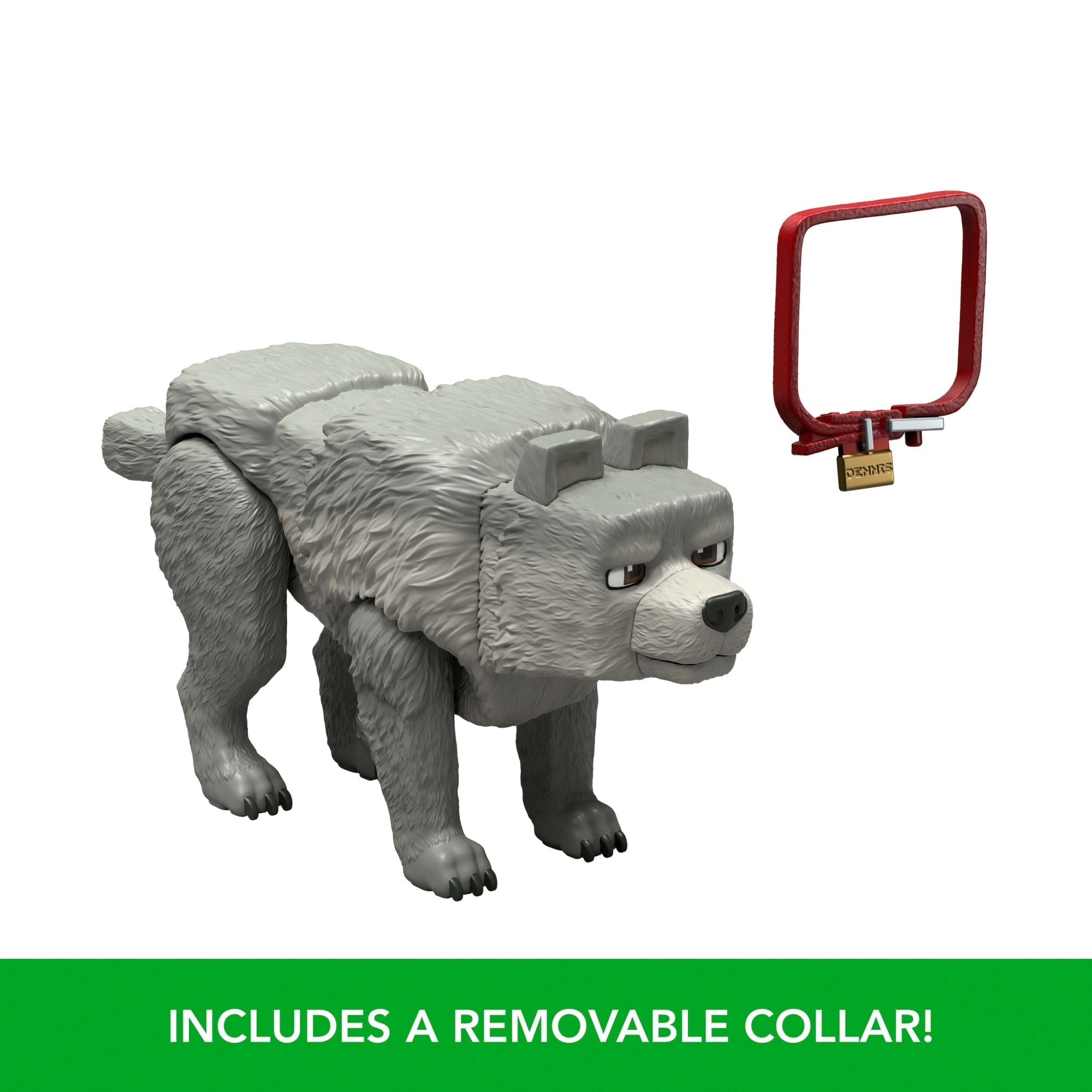 Minecraft Dennis The Wolf Action Figure & Accessories, 3.25-Inch Toy Set Inspired By A Minecraft Movie
