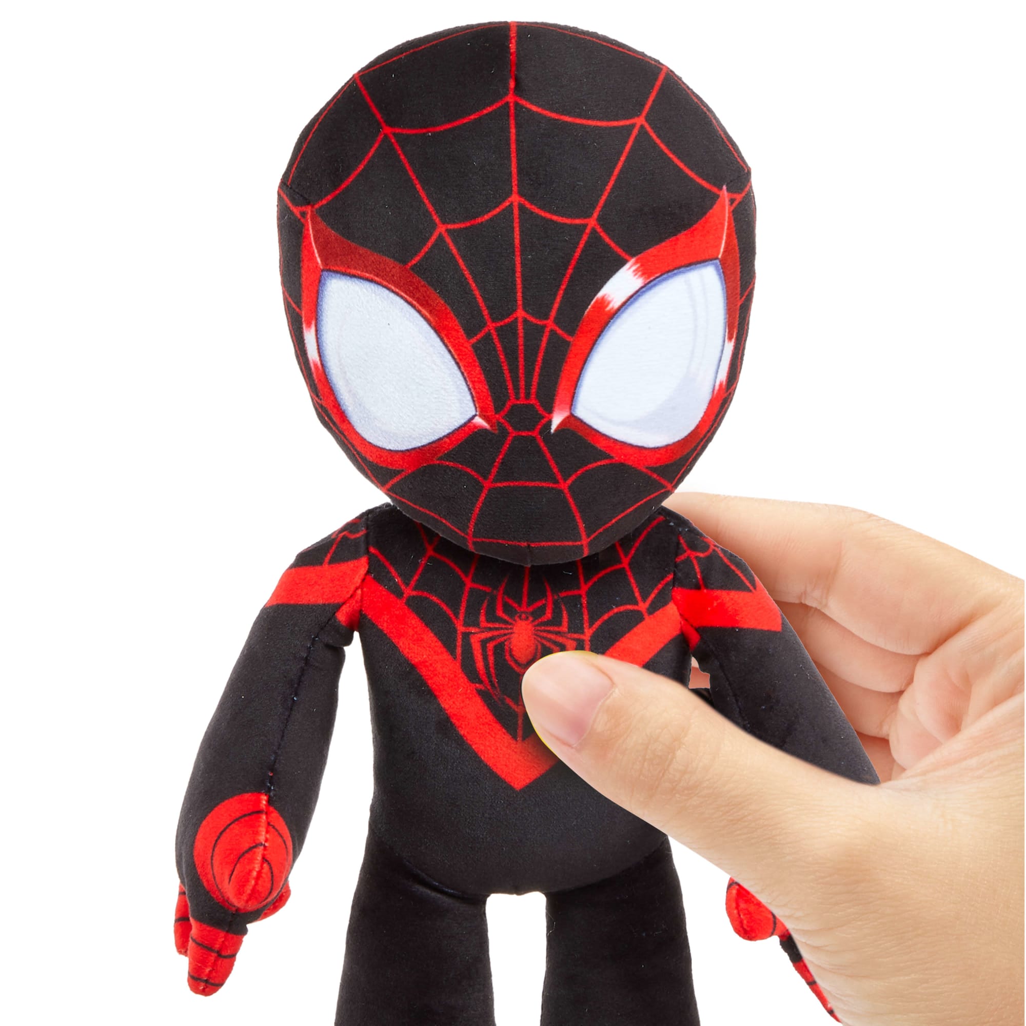 Marvel Plush Talkers Miles Morales Soft Toy, 11.75-Inch Collectible Figure With Sounds & Phrases