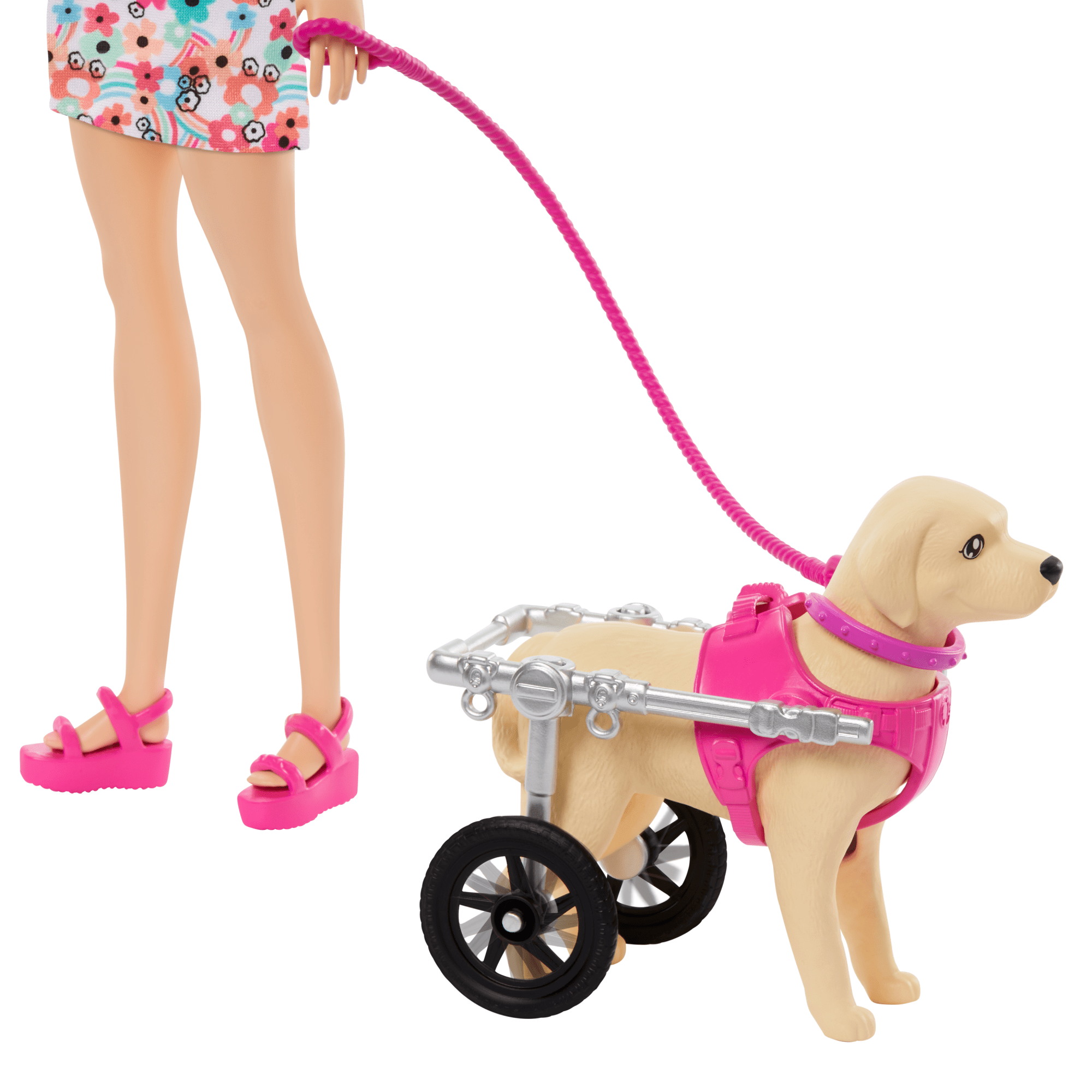 Barbie  Poupée, Chiot et Chien Dans Un Fauteuil Roulant, Accessoire