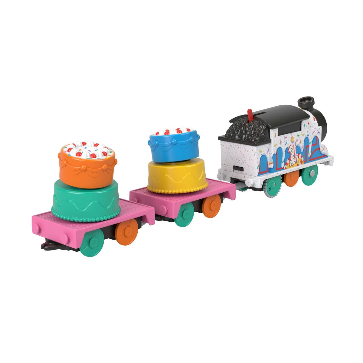 Thomas & Friends Wobbly Cake Thomas Motorized Toy Train Engine & Cargo For Preschool Kids