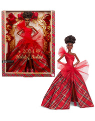 Barbie Signature 2024 Holiday Barbie Fashion Doll, Seasonal Collector Gift, Brown Hair With Plaid Gown