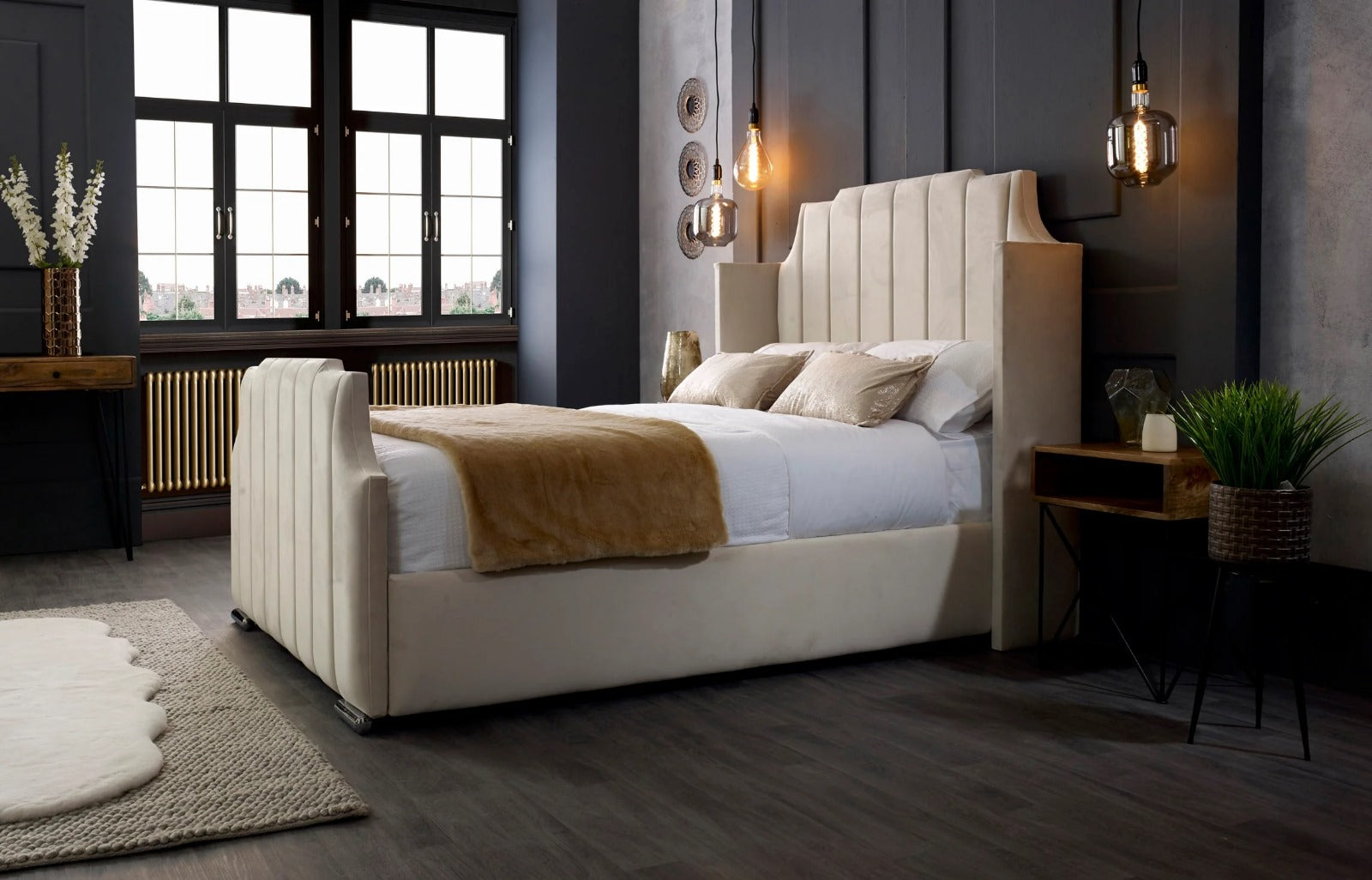 Winged Art Deco Bed Frame