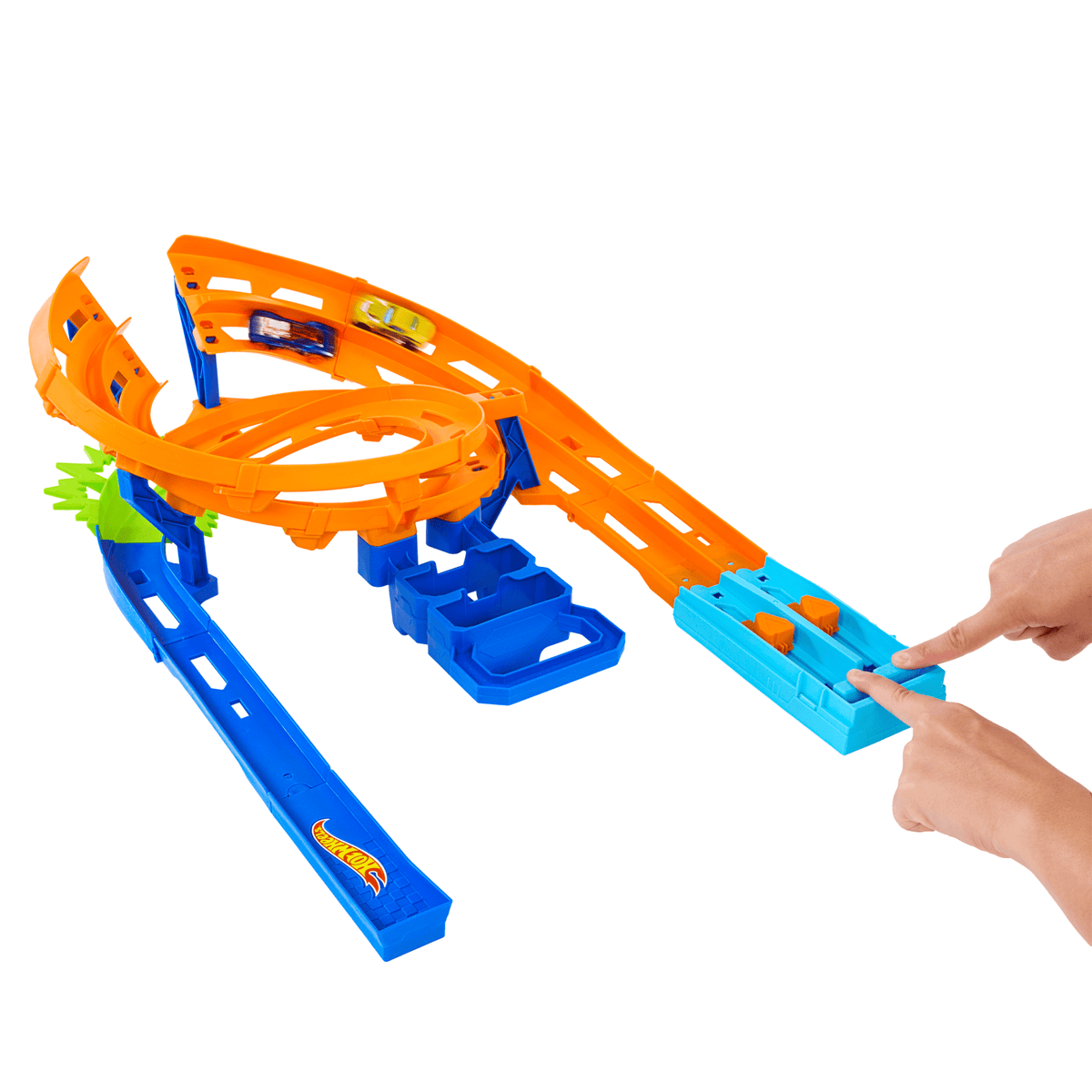 Hot Wheels  Circuit Spirale D’Accélération, 2Véhicules, Échelle1:64