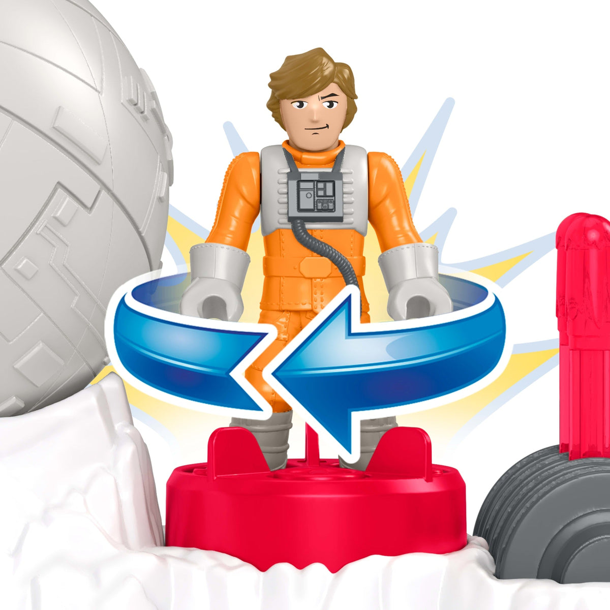 Imaginext Star Wars Rebel Base Cannon Toy With Luke Skywalker Diecast Character Key, 5 Pieces