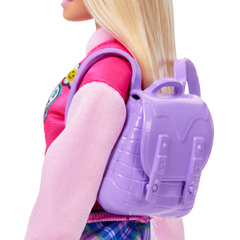 Barbie I Love School Toy Set With & 7 Accessories, Blonde Fashion Doll Wears Removable Look
