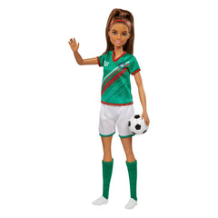 Barbie Soccer Doll, Brunette, #16 Uniform, Soccer Ball, Cleats,  Socks, 3 & Up