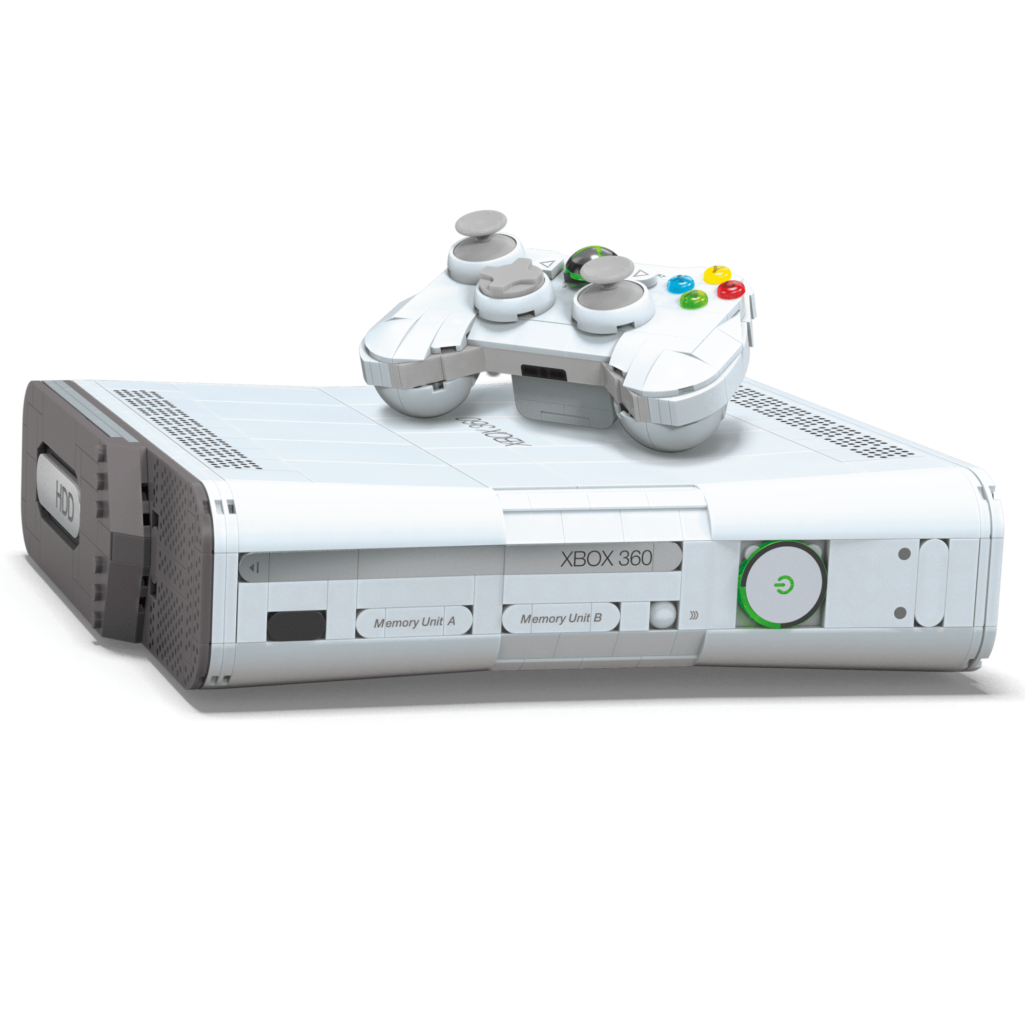 MEGA Microsoft Xbox 360 Replica Building Toy Kit With Lights (1342 Pieces) For Collectors