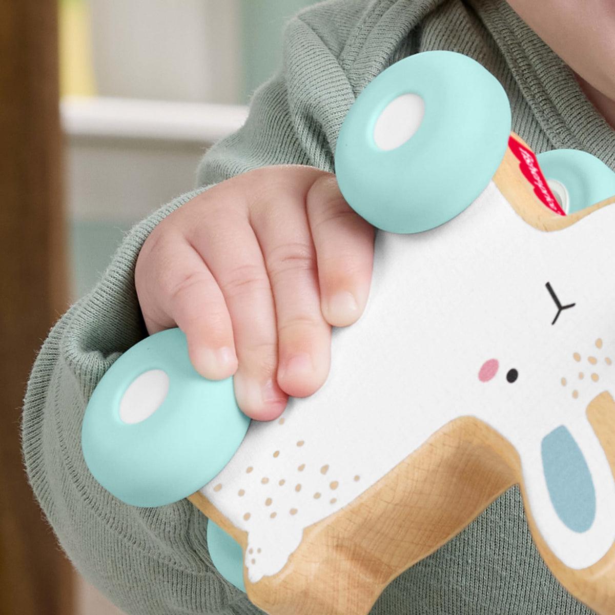 Fisher-Price Lapin à Pousser en Bois, Véhicule Pour Jeu à 4Pattes 1Élément en Bois