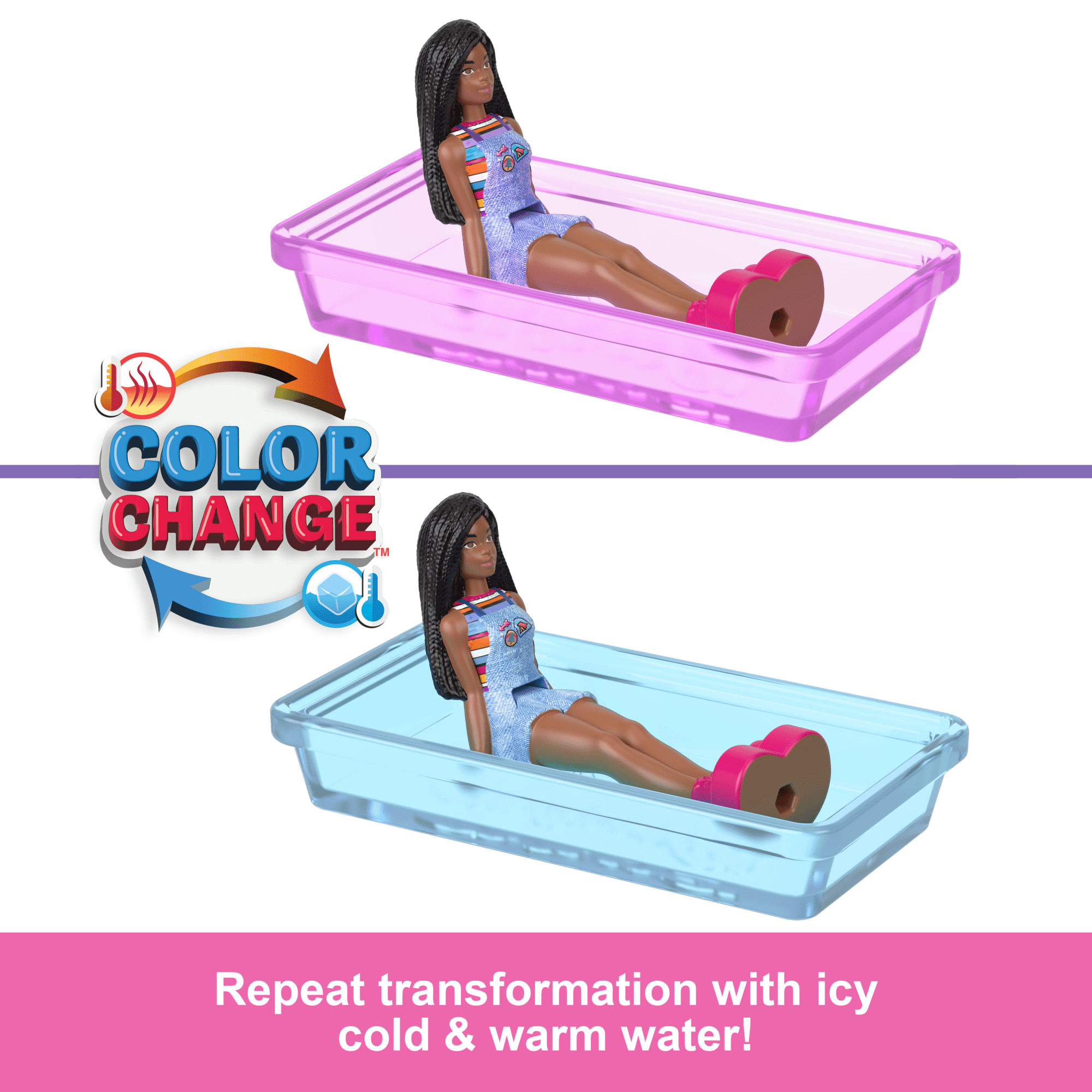 Barbie Mini Barbieland Doll & Vehicle Set With 1.5-inch Doll & Dreamcamper With Color-Change Pool