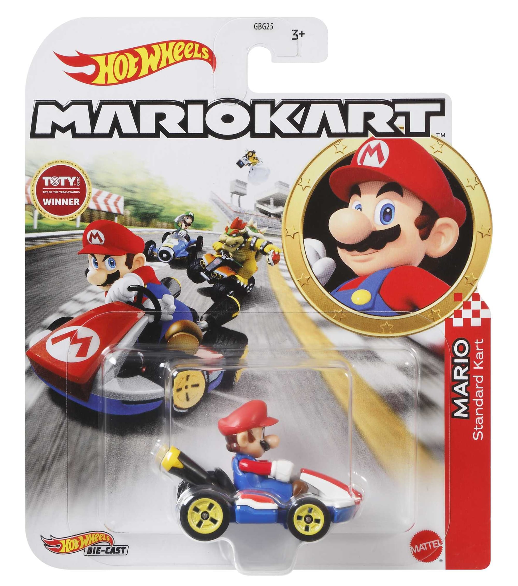Hot Wheels Mario Kart Veículo de Brinquedo Kart Padrão Mario