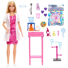 Barbie  Poupée Mode et Accessoires  Scientifique, Blonde, Table