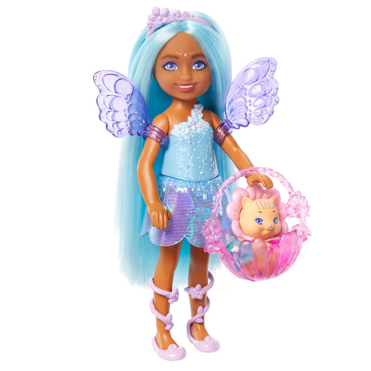 Barbie Chelsea Doll & Accessories Set, Small Fairy Doll With Wings, Pet & 8 Themed Pieces