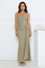 Starlit Rush Strapless Maxi Dress Sage