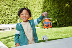 Matchbox Action Drivers Matchbox Rescue Helicopter,16-in Large-Scale Helicopter With 1:64 Scale Die-Cast Toy Ambulance