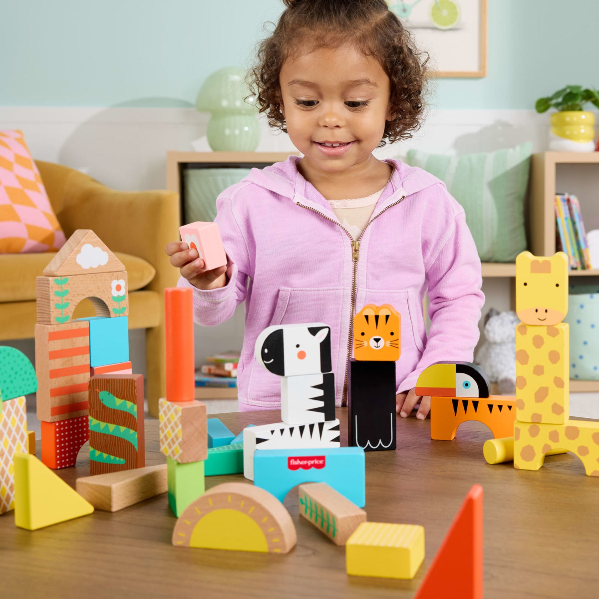 Fisher-Price Juguete para Bebés Bloques de la Jungla de Madera