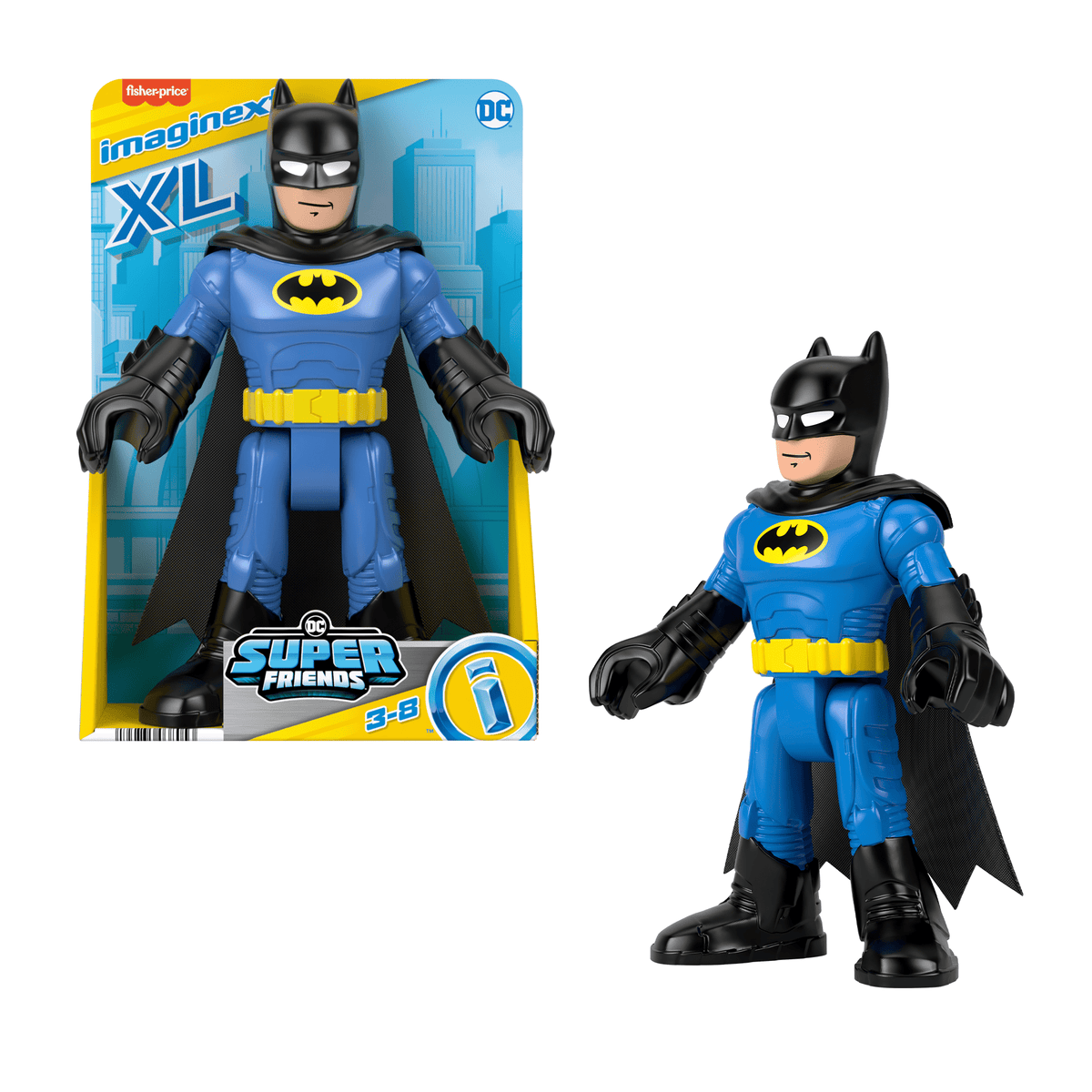 Imaginext Dc Super Friends Figurine 25,4Cm Batmanxl, Noir et Bleu
