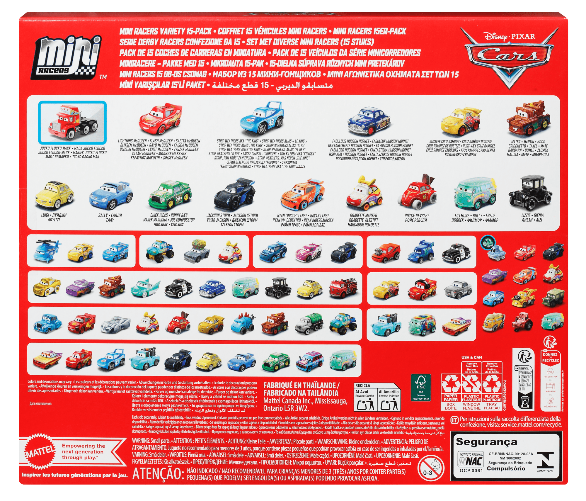 Disney And Pixar Cars Mini Racers Variety 15-Pack Of Die-Cast Toy Cars, Collectible Set