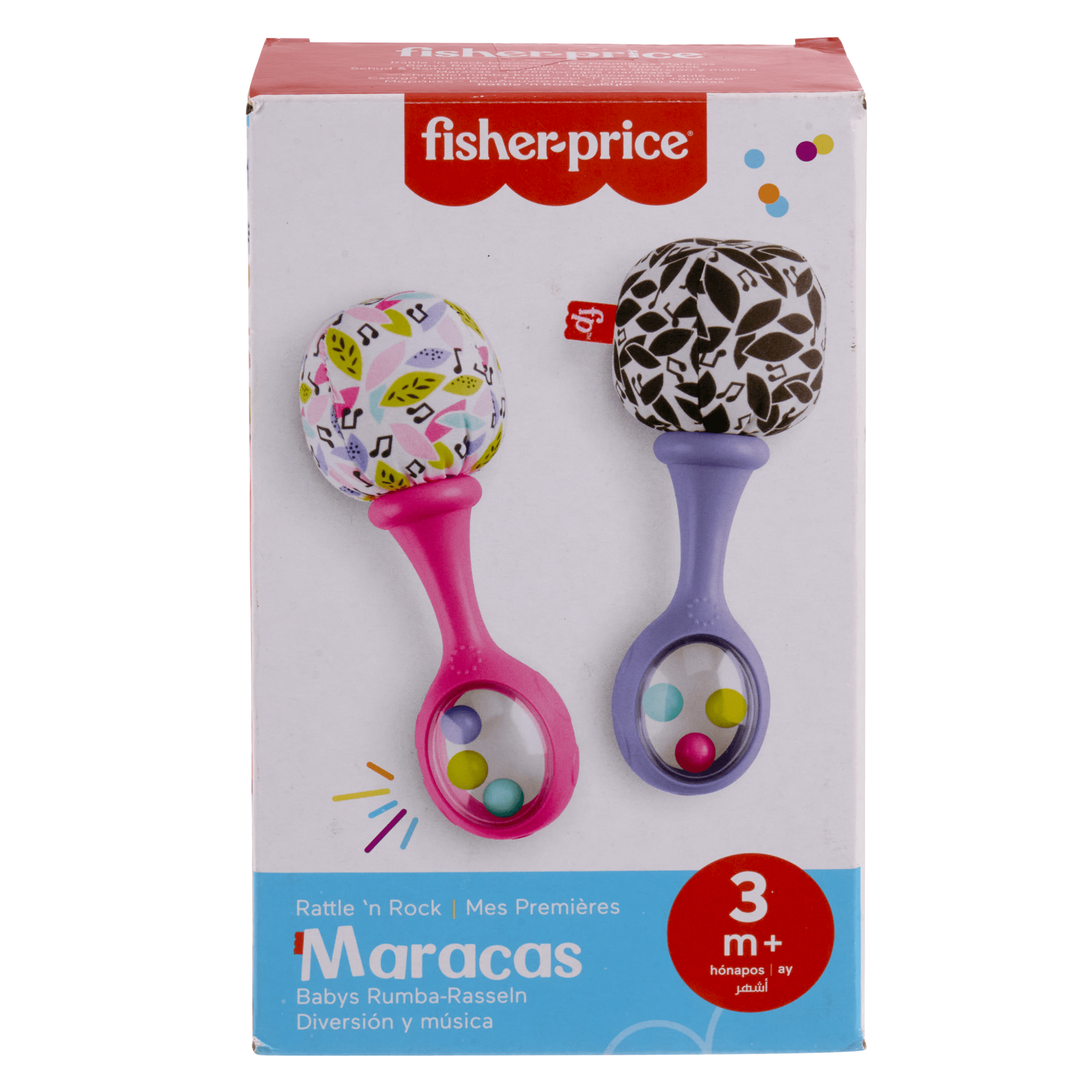 Fisher-Price Rattle ‘n Rock Maracas Set Of 2 Baby Rattles, Newborn Toys, Pink